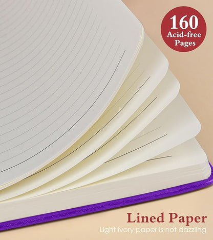 PAIBAS Lined Journal Notebook for Women Men, 160 Pages, A5 Hardcover Vintage - Image 4