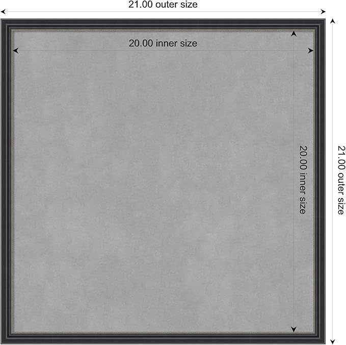 Amanti Art Black Framed Magnetic Board 21x21 Medium Vision Board - Image 3