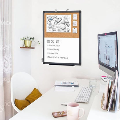maxtek Combination White Board & Bulletin Cork Board 24 x 18 Whiteboard Magnetic - Image 8
