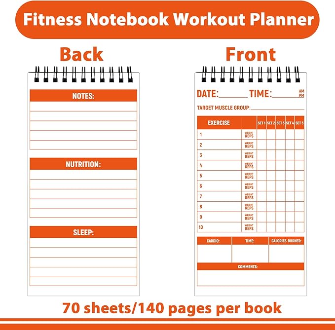 gisgfim 8 Pack Fitness & Workout Notebook Bulk Workout Log Fitness Journal - Image 3