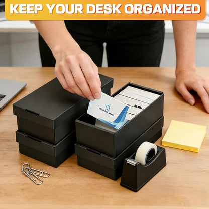 QLOUNI Business Card Storage Box 4 Pack, Business Card Holder Case - Image 6