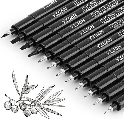 YISAN Drawing Art Pens, Micro Fineliner Pens, Fine Tip Manga Markers by YISAN