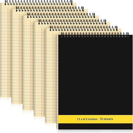 Resurhang 6 Pcs Legal Pad Top Spiral Bound Notebook 70 Sheets Double Sided by Resurhang