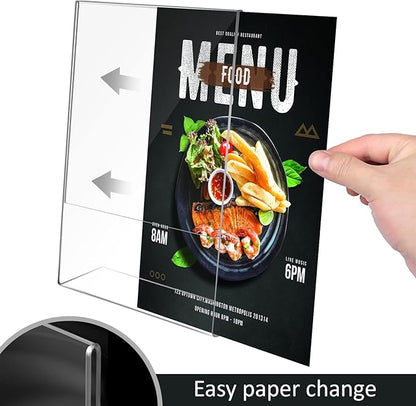 Ludery 8.5x11 Inches Acrylic Sign Slant Back Holder, Plastic Display Stand - Image 4