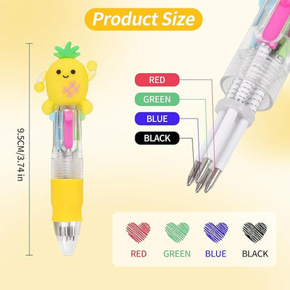 LiYiQ 100 PCS Multicolor Pen in One Fun 4-in-1 Cute Pens Bulk Kawaii Cool - Image 2