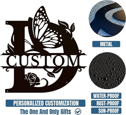 Personalized Custom Letter Name metal Signs, Custom Black Letter Monogram Wall - Image 6
