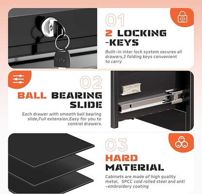 INTERGREAT 4 Drawer File Cabinet, Lateral File Cabinet - Image 5