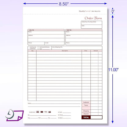 NextDayLabels - Carbonless NCR Order Forms, Bound Wraparound Cover, 50 Sets per - Image 3