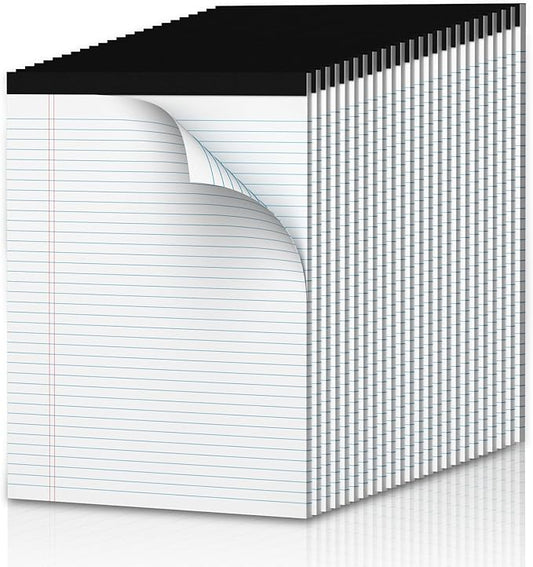 White Legal Pads 8.5 x 11 Narrow Ruled, 24 Pack Notepads College Ruled Pads of by NotePads