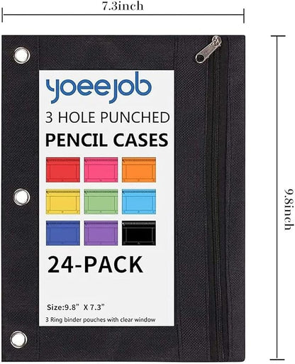 YoeeJob Pencil Pouch for 3 Ring Binder，Zipper Pencil Pouches Bulk，Pencil Case - Image 5
