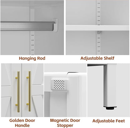 SUPEER Metal Wardrobe Cabinet - Image 4