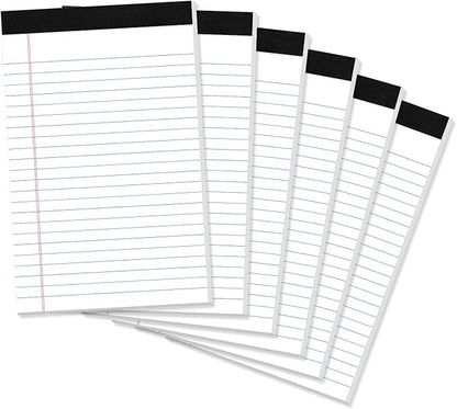 Thboxes 6 Pack Legal Pad 5x8, 180 Sheets Small Note Pad College Ruled Writing by Thboxes