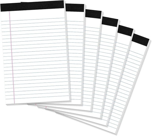 Thboxes 6 Pack Legal Pad 5x8, 180 Sheets Small Note Pad College Ruled Writing by Thboxes