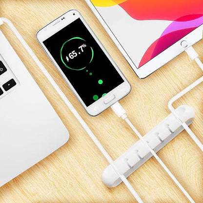Apromisith USB Cable Organizer Clips Cord Holder, 12 Packs White Self Adhesive - Image 3