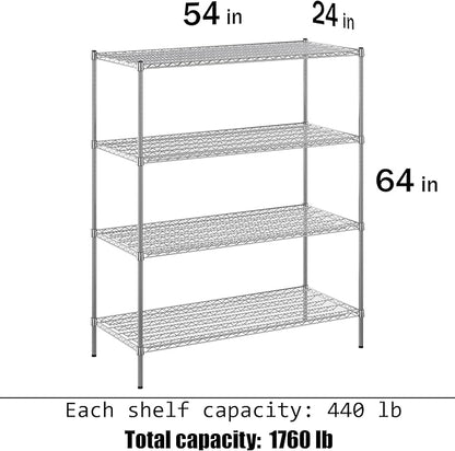 Regal Altair 24" Deep x 54" Wide x 64" Height Wire Shelving Kit | 4-Tier | NSF - Image 3