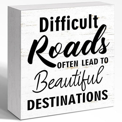Inspirational Wood Box Sign by WUZYOU