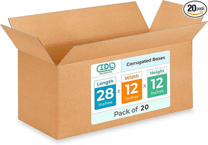 Long Shipping & Moving Boxes 28"L x 12"W x 12"H by IDLPackaging