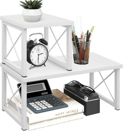 ELITEROO Wood Desktop Shelf, Freestanding Small Bookshelf Dorm Supplies by ELITEROO
