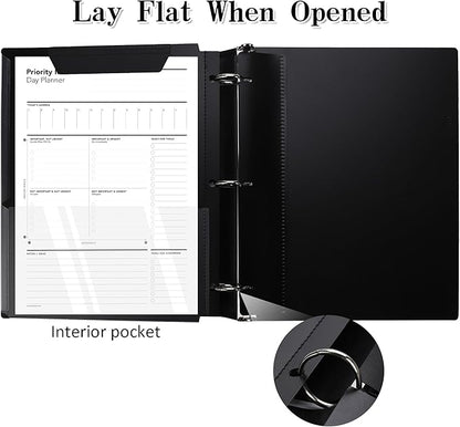 Tashkummy 360° Pivotable 3 Ring Binder, Upgraded Foldable Binders 1 inch 12 Pack - Image 3