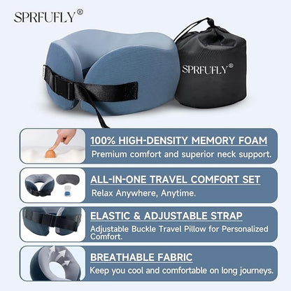 SPRFUFLY Soft Travel Pillow, 100% Memory Airplane Pillow - Image 5