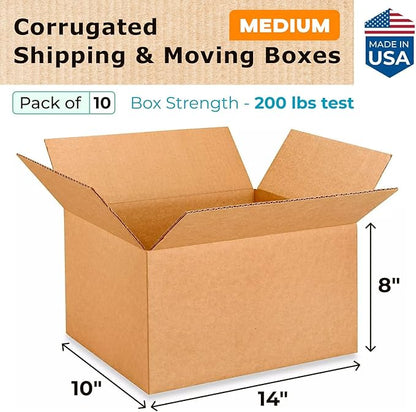 Medium Moving & Shipping Boxes 14x10x8 inches - Image 2