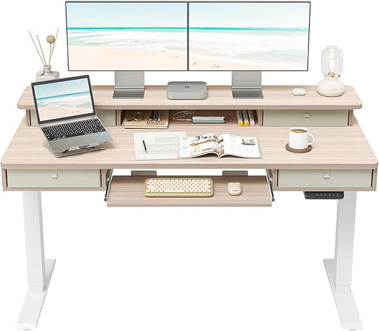 FEZIBO 55'' x 24" Height Adjustable Electric Standing Desk by FEZIBO