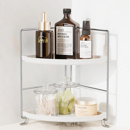 JANUS LiANG 2-Tier Corner Bathroom Countertop Organizer, Tiny Counter Corner by JANUSLiANG