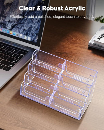 Uniclife 4 Pack Acrylic Business Card Holder - Image 5