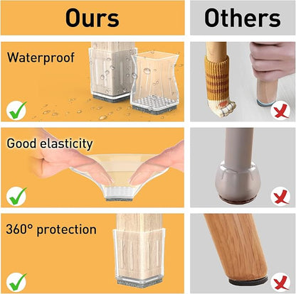 Clear Square Chair Leg Floor Protectors - Image 6