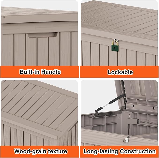 Yardgrace 180 Gallon Outdoor Storage Deck Box - Image 9