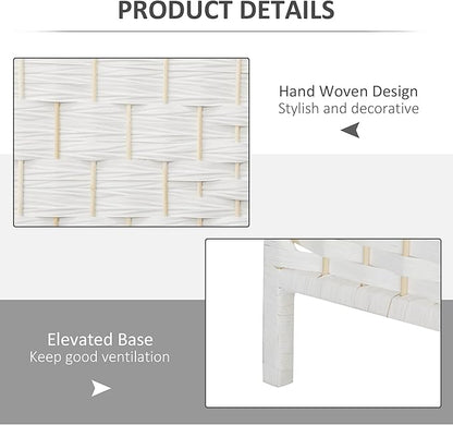 HOMCOM Room Divider, 4 Panel Folding Privacy Screen, 6FT Tall Portable Wicker - Image 5