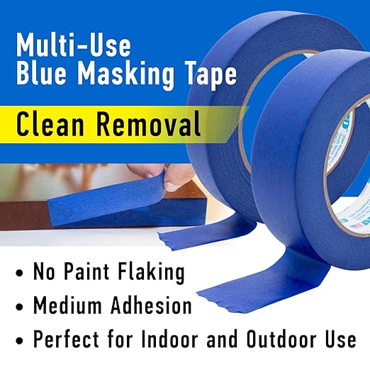 ABRO 36 Pack Blue Painters Tape: 24mm x 55M All Purpose Blue Tape, Temporary - Image 5