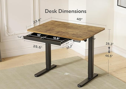 Claiks Standing Desk with Drawers, Electric Standing Desk Adjustable Height - Image 3