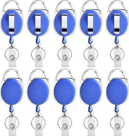 Retractable Badge Holder with Carabiner Reel Clip and Key Ring by moeverEx