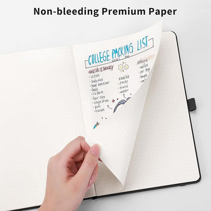 RETTACY Bullet Dotted Journal Notebook, 256 Pages, A5 Medium Size, Leather - Image 5