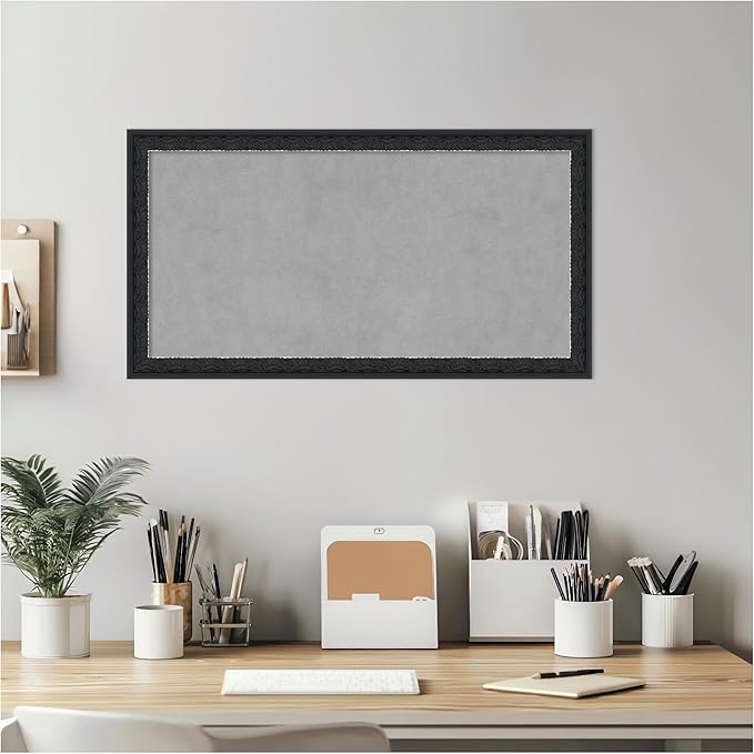 Amanti Art Black Framed Magnetic Board 14x26 Small Vision Board - Image 5