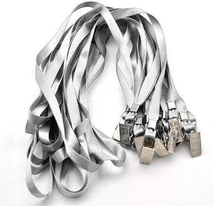 Beebel Gray Lanyards 100 Pack Nylon Flat Badge Lanyard - Image 3