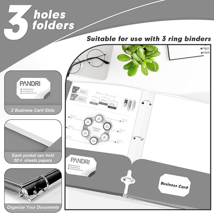 Two Pocket Portfolio Folders, PANDRI 60 Pack 3 Hole Punched 2 Pocket Folders - Image 4