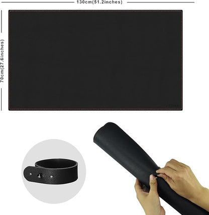 ZORESYN Large PU Leather Desk Mat Black 51.2x27.6 Inches, Waterproof Gaming - Image 2