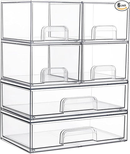 Vtopmart Stackable Storage Drawers Set of 6, Laundry Room Organization by Vtopmart