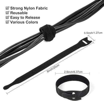 OneLeaf 110PCS Cord Organizer 8 × 1/2" Reusable Cable Ties - Image 2