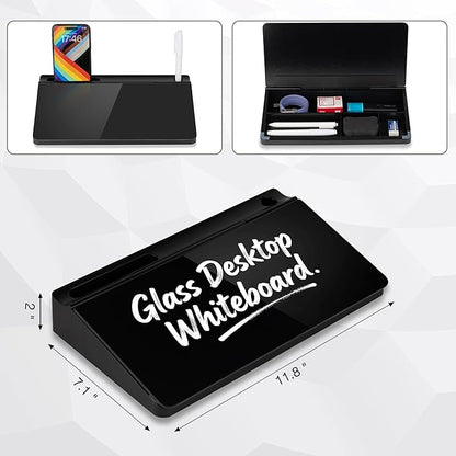 Small Glass Desktop Whiteboard 11.8×7”, Dry Erase Note Memo Board, Desk - Image 2