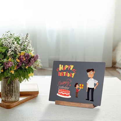 JDEA Desk Chalkboard Wood Sign Double-Sided Chalkboard - Image 5