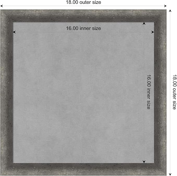 Amanti Art Grey Framed Magnetic Board 18x18 Small Vision Board - Image 4