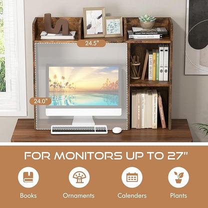 Tangkula Desktop Bookshelf, Countertop Storage Hutch - Image 7