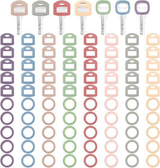 Blulu 80 Pcs Key Labels Key Color Covers Caps Tags Covers Set Plastic Keys by Blulu