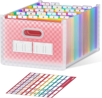 ThinkTex 26 Pockets Expanding File Folder, Upright & Open Top, A-Z Colorful Tabs by ThinkTex