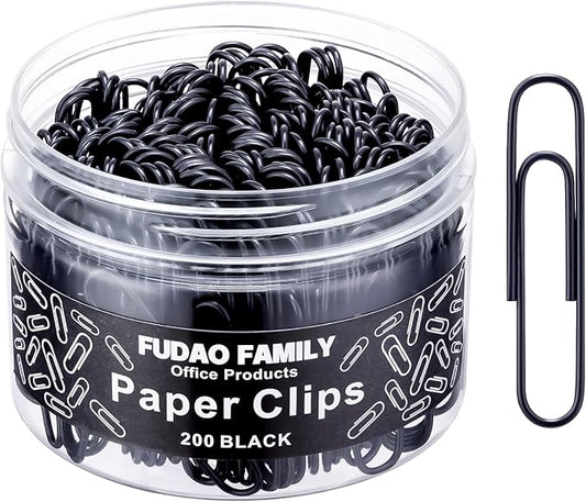 Large Paper Clips, 2 Inch Black Paper Clip by FUDAOFAMILY