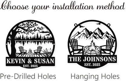 Personalized Mountain Campfire Sign, Custom Fire Pit & Campsite Decor, Metal - Image 3