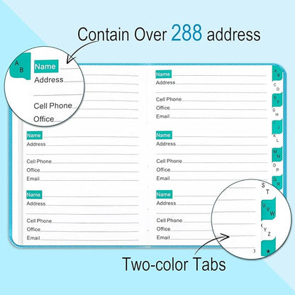 Address Book with Alphabetical Tabs, Hardcover Telephone Book, Hardback Cover - Image 3